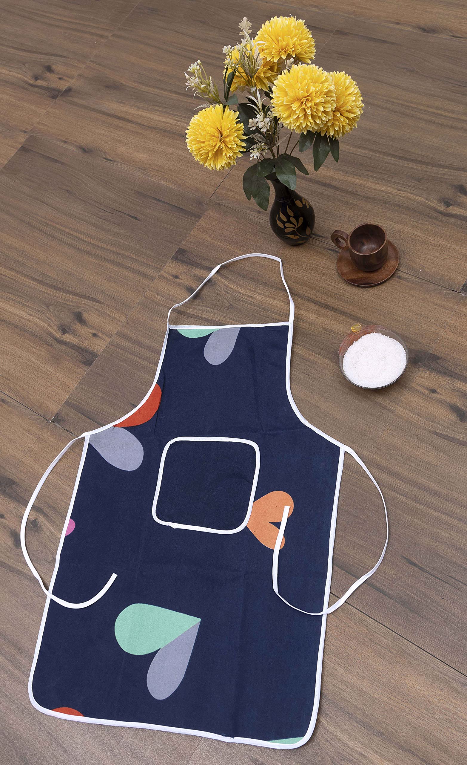 AAZEEM Cotton Kitchen Apron with Front Pocket Waterproof Back Restaurant For Men & Women UNISEX -(Pack of 4) 1