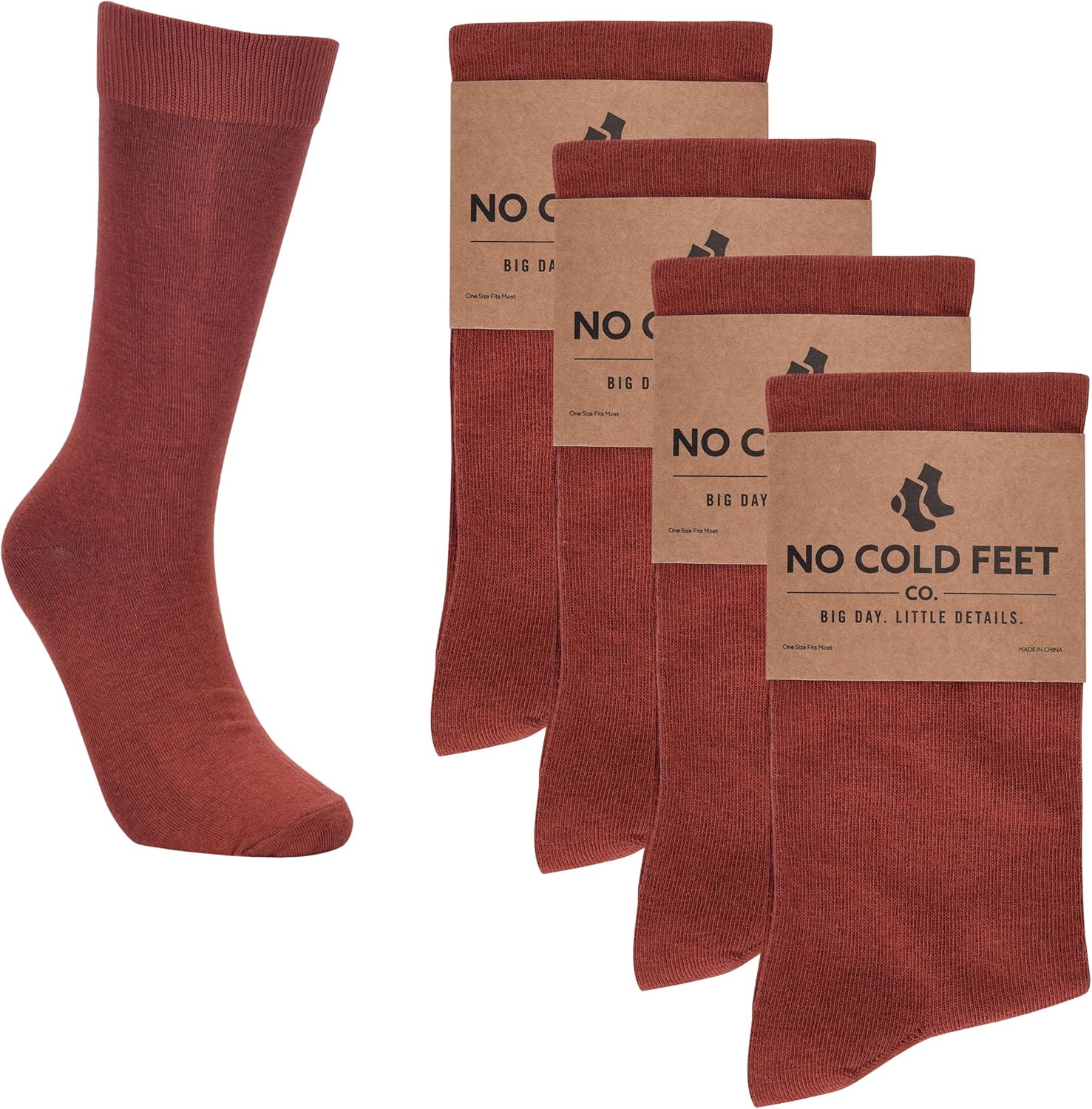 冷たい足なし - 楽しいオレンジカラフルノベルティソックスメンズドレスカジュアルフォーマル花婿付添人ウェディング、4パック