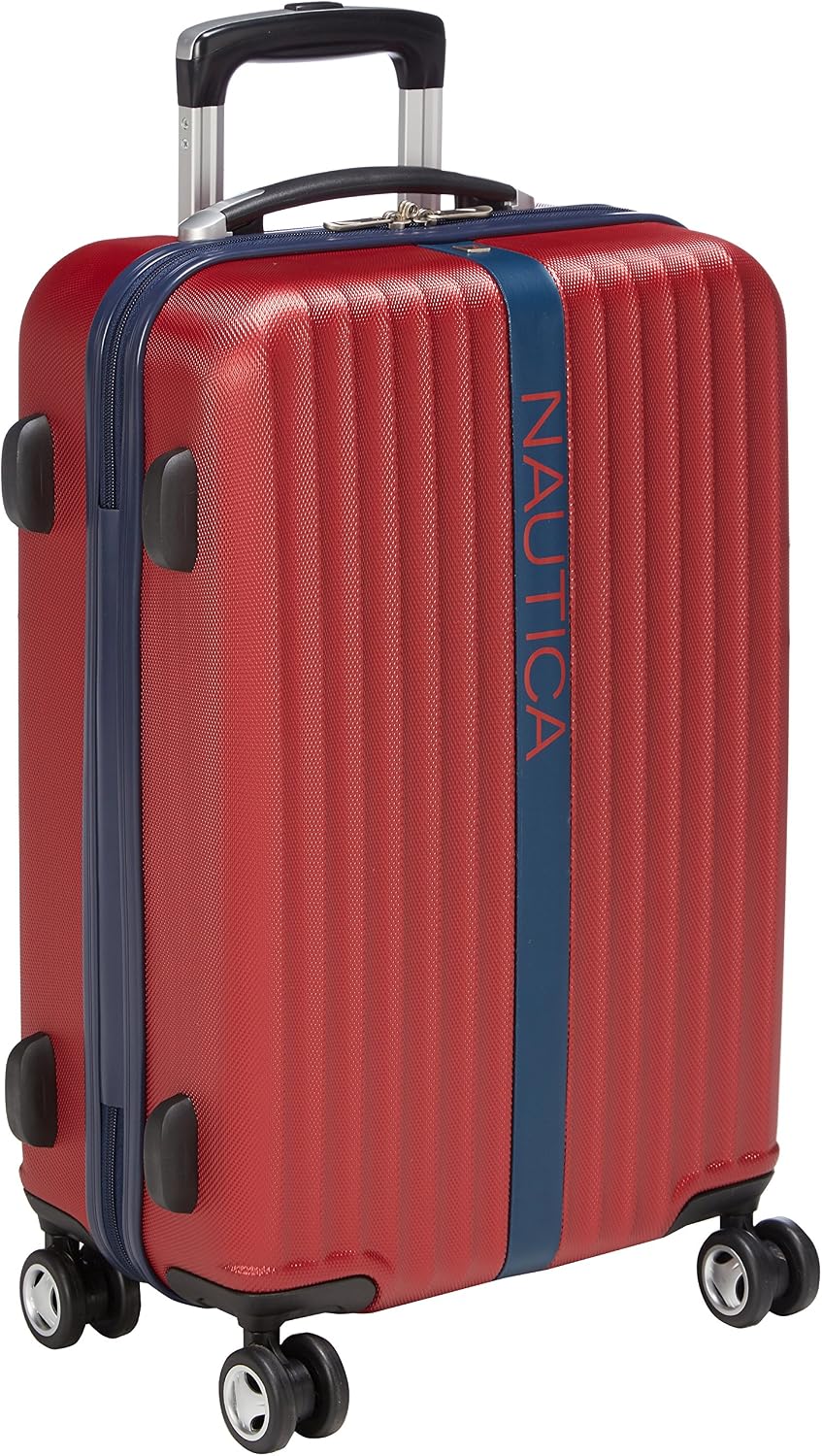 Nautica Ahoy Hardside Expandable 4-Wheeled Luggage, Burgundy/navy
