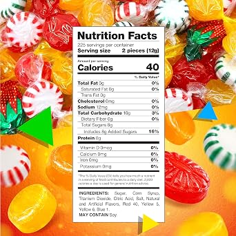 Hard Candy Party Mix, Hard Candy Individually Wrapped, 6 Lb Bag | Starlight Mints, Strawberry Bon Bons, Cinnamon, Butterscotch, Lemon, Cherry