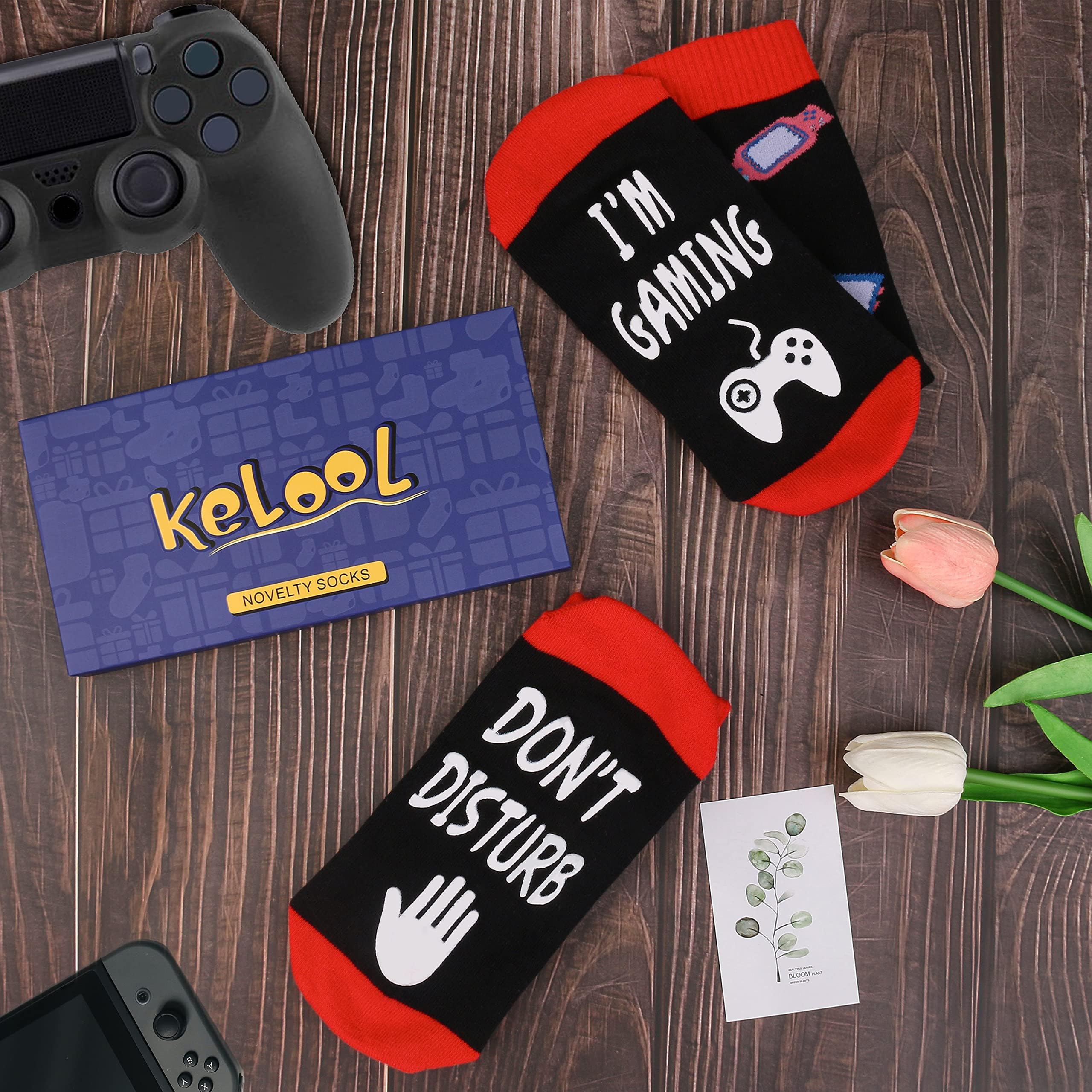 Kelool Fathers Day Socks Gifts for Men Dad Do Not Disturb I'm Gaming Funny Men Sock Gifts From Daughter Wife Son Kids Teen