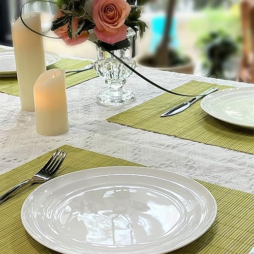 Miniatura 6 de ANDSTAR Juego de 8 manteles individuales de bambú naturales antideslizantes de bambú lavables resistentes al calor para comedor y cocina (azul)