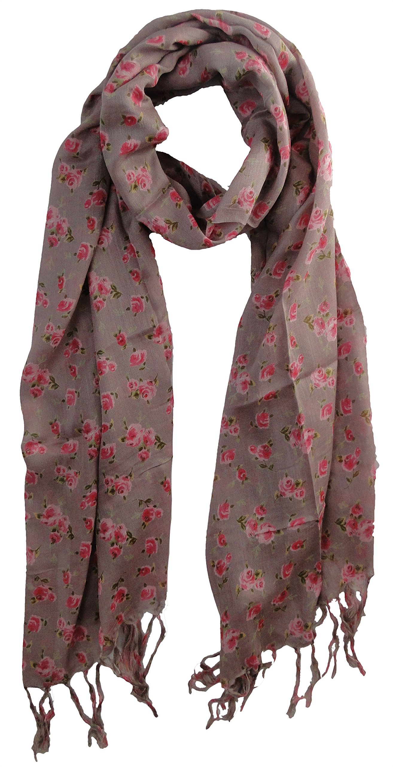 The Olive House Women's Pink Dusky The Olive House® Shabby Chic Vintage Style Small Flowers Scarf Pink