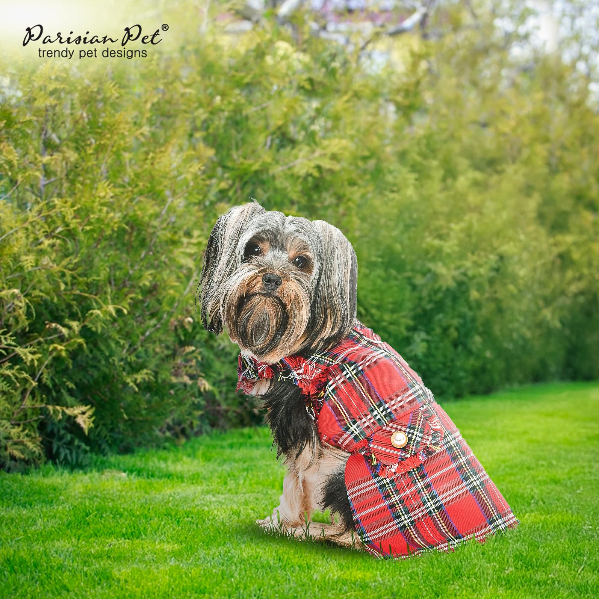 Snapklik.com : Red Dog Christmas Dress - Tartan Fringe Pattern Girl Dog  Clothes - Stylish Puppy Christmas Outfit - Lightweight Party Pet Dress -  Dresses For Large Dogs Girl - 2XL
