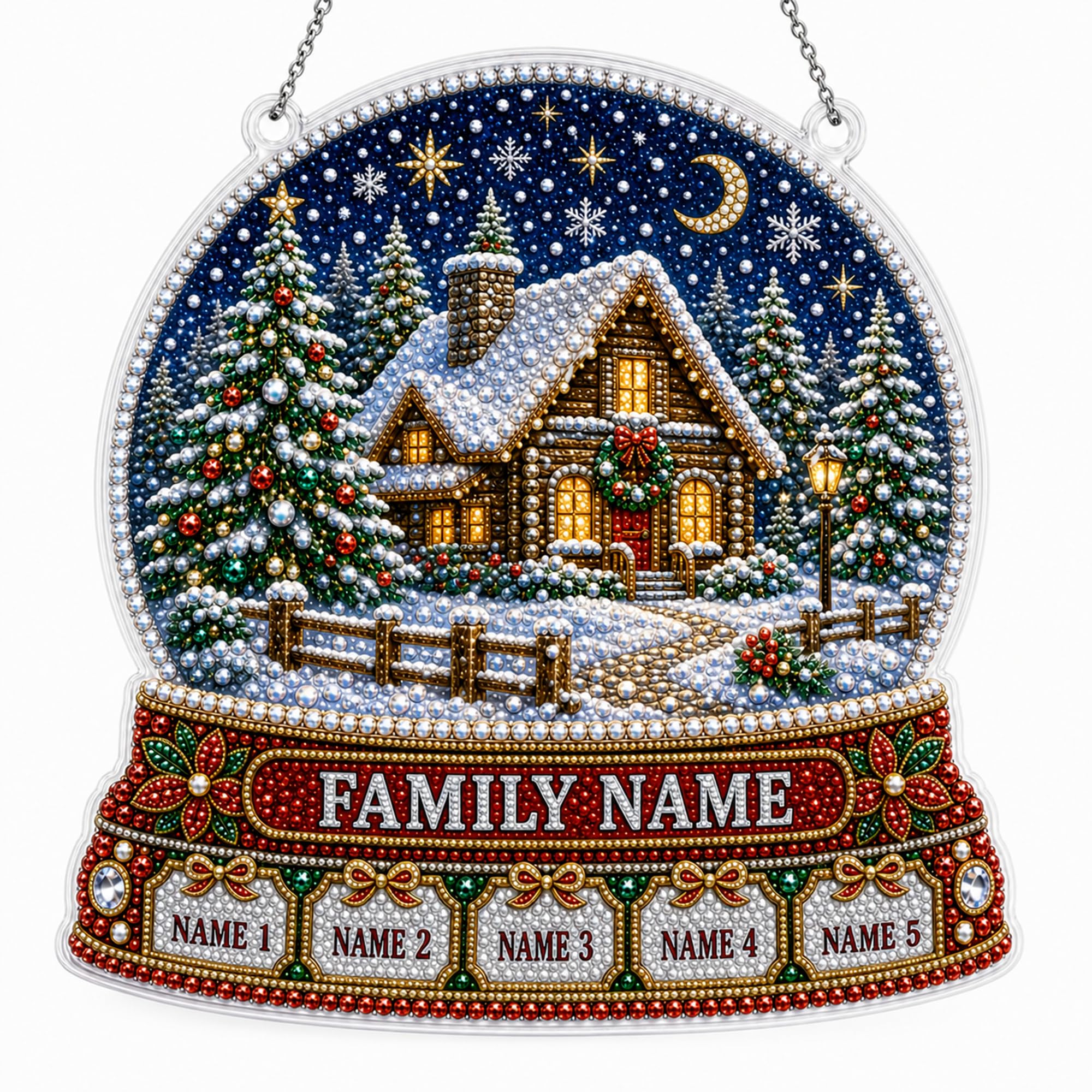 Personalized DIY Christmas Diamond Art Hanging Kits for Adults Beginners