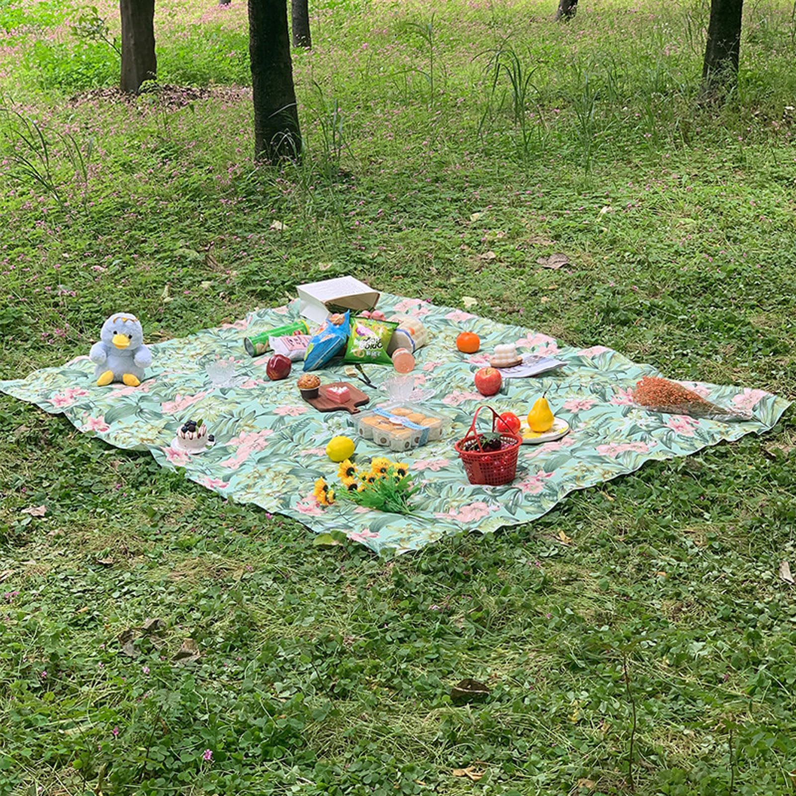 HUHJYUGE Tappeto da Picnic Portatile, Coperta Leggera e Pieghevole per Campeggio, Prato, Parco e Gite di Primavera, Facile da Trasportare per attività All'aperto (150x240cm)