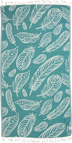 InfuseZen Toalla turca fina de plumas de pavo real, peshtemal bohemio chic de secado rápido, toalla de playa sin arena, toalla de baño absorbente,