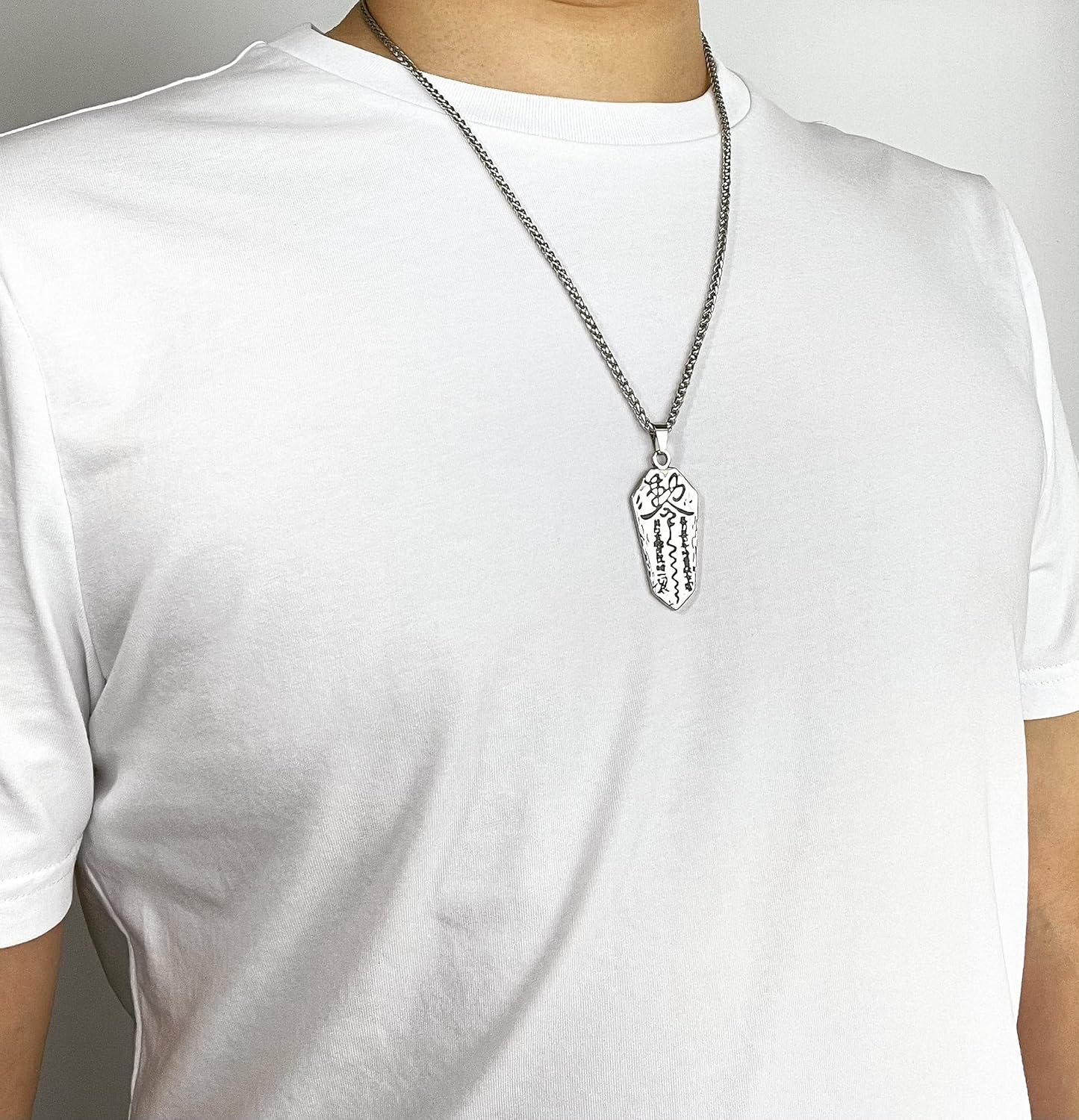 MOO&LEE Men's Stainless Steel Necklace Taoist Yin Yang Taichi Symbol Amulet Pendant with 24 Inches Link Chain - Image 4