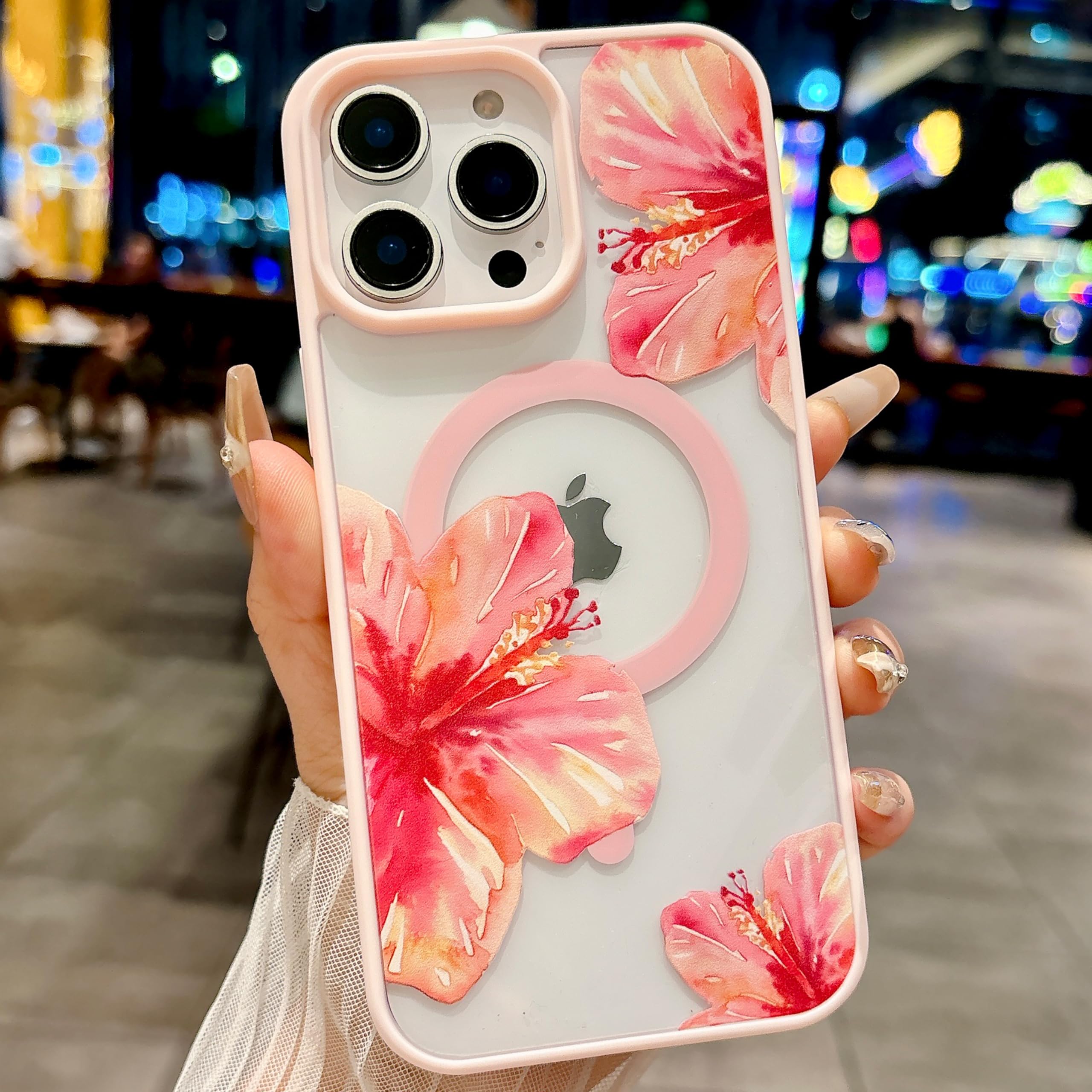 Coque iPhone 15 Pro Max antichoc fleur hibiscus MagSafe - 8