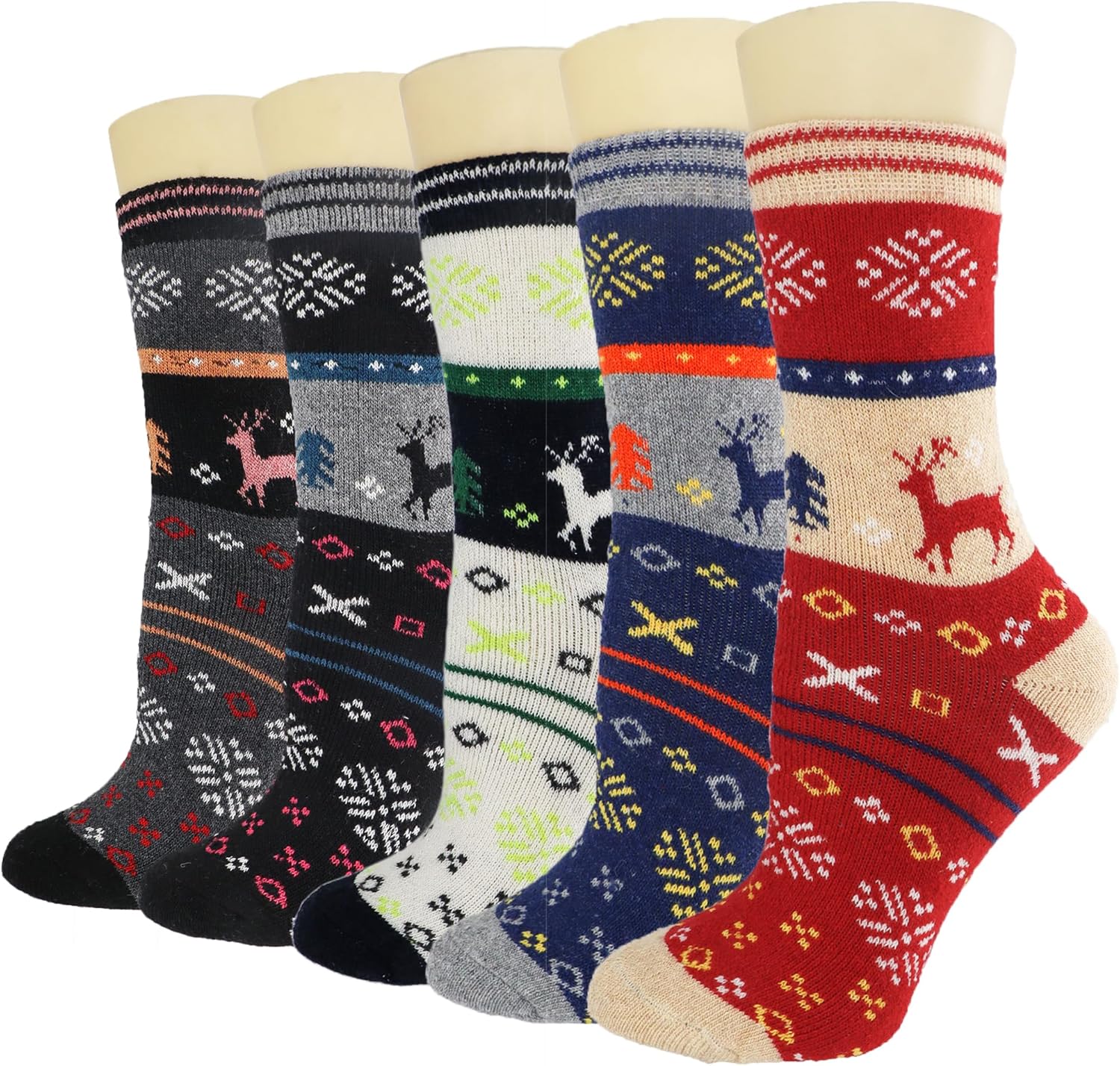 YQHMT Wool Socks for Women Gifts Winter Warm Thick Thermal Vintage Knit Soft Crew Socks Stocking Stuffers, Christmas Gift