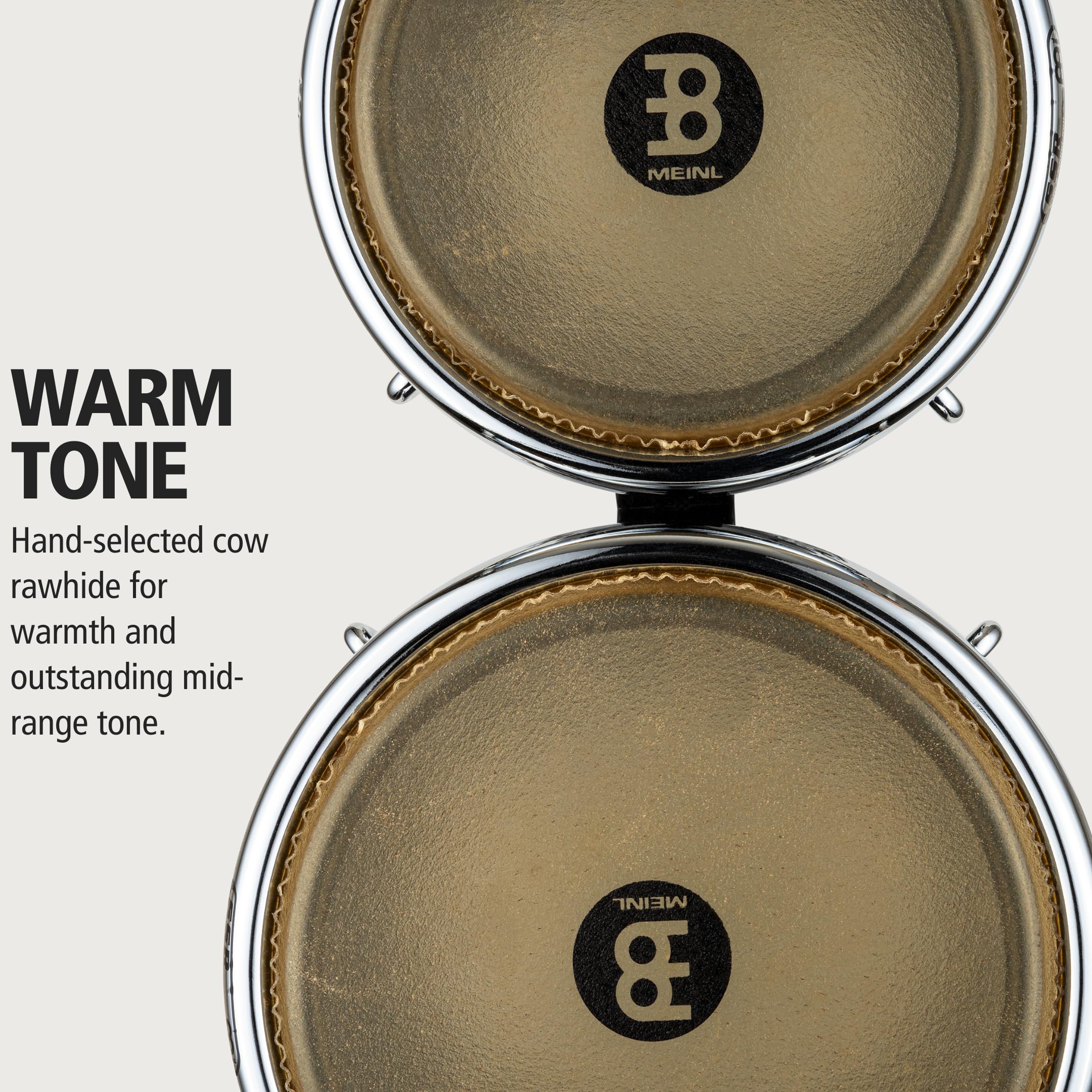 Meinl Percussion Fibercraft Series Bongos, Schwarz (FFB400BK) | 2 Handtrommeln, 7 und 8,5 Zoll, Inklusive Stimmschlüssel, Premium Fiberglass