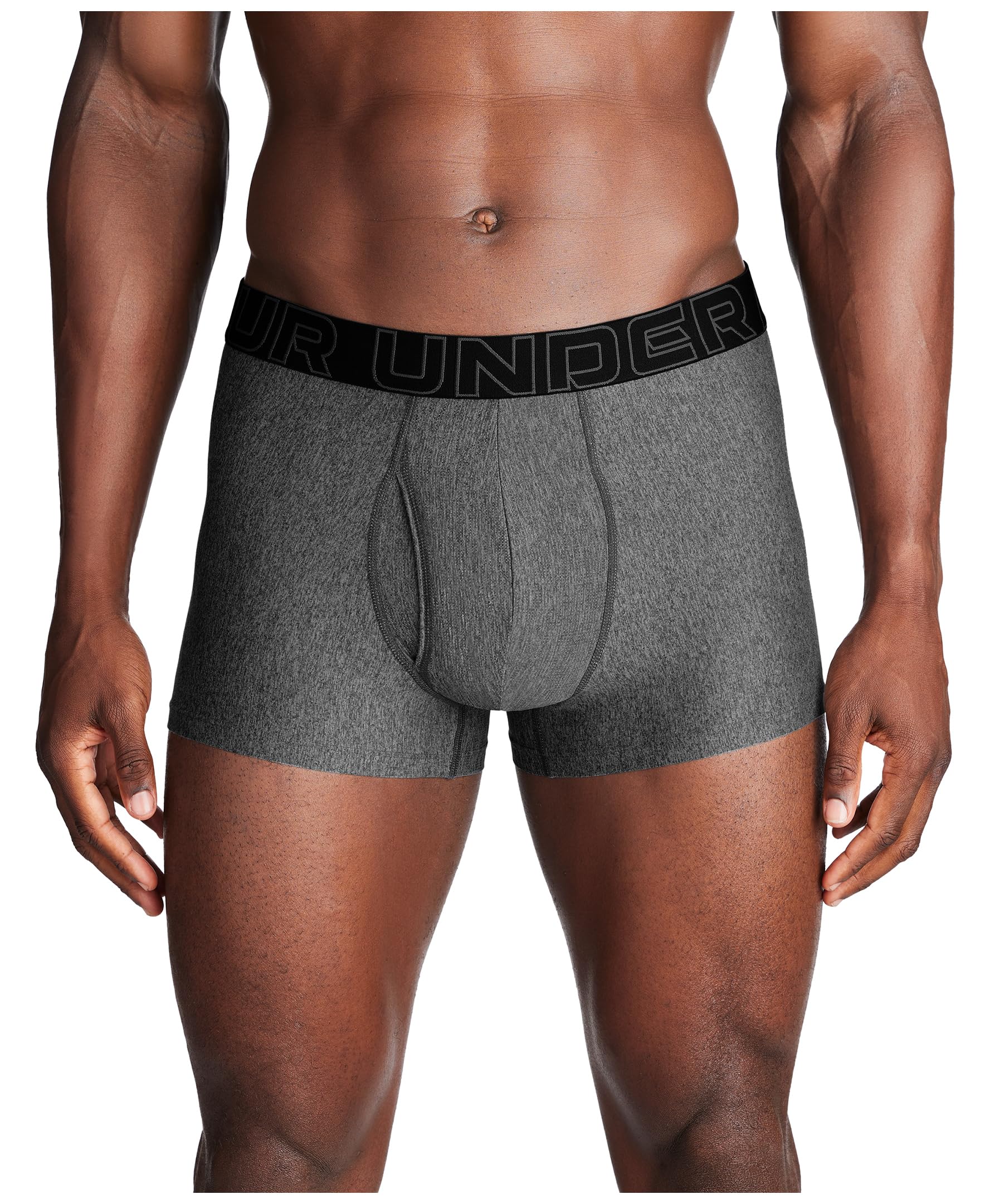 Under Armour mens 1-pack Performance Tech Trunk, Boxer Brief With 3" Inseam, Ultra-soft, Castlerock Heather, M