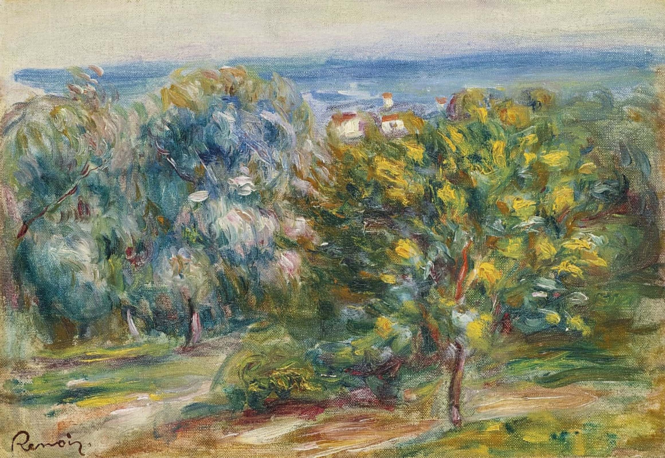 POSTERIIk Famous Modern Artwork Art Mural Midday Landscape by Pierre Auguste Renoir Oil Paintings Pictures for Home Decor 60x90cm