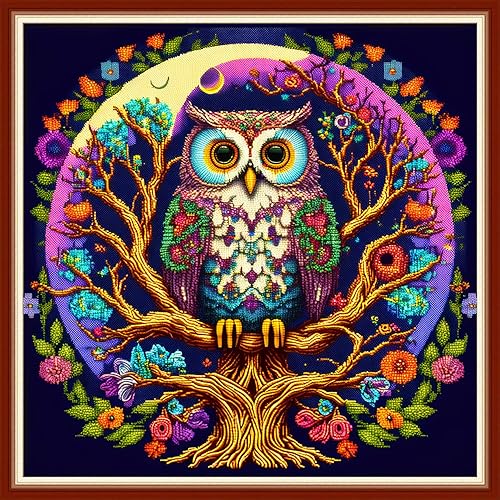 Miniatura 10 de Dimensean Kits de punto de cruz estampados, gama completa de patrones de bordado, kits de iniciación para principiantes, adultos o niños, kits