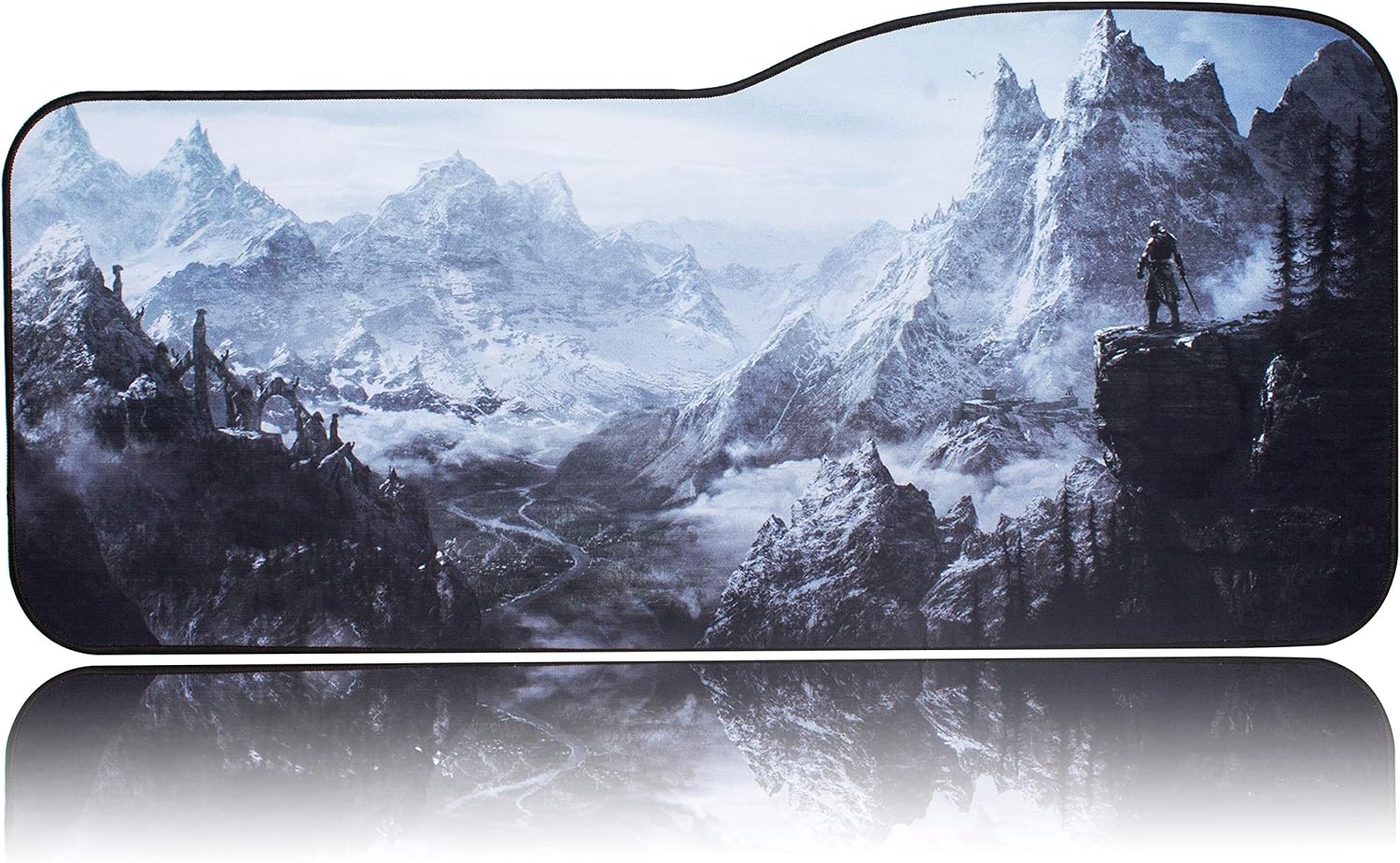 BRILA Extended Mouse pad - Curve Design Gaming Mouse pad - Stitched Edges & Skid Proof Rubber Base - 29.5" x 12.1" x 0.12" X-Large Mouse Keyboard Desk Mat for Computer (Mountains)