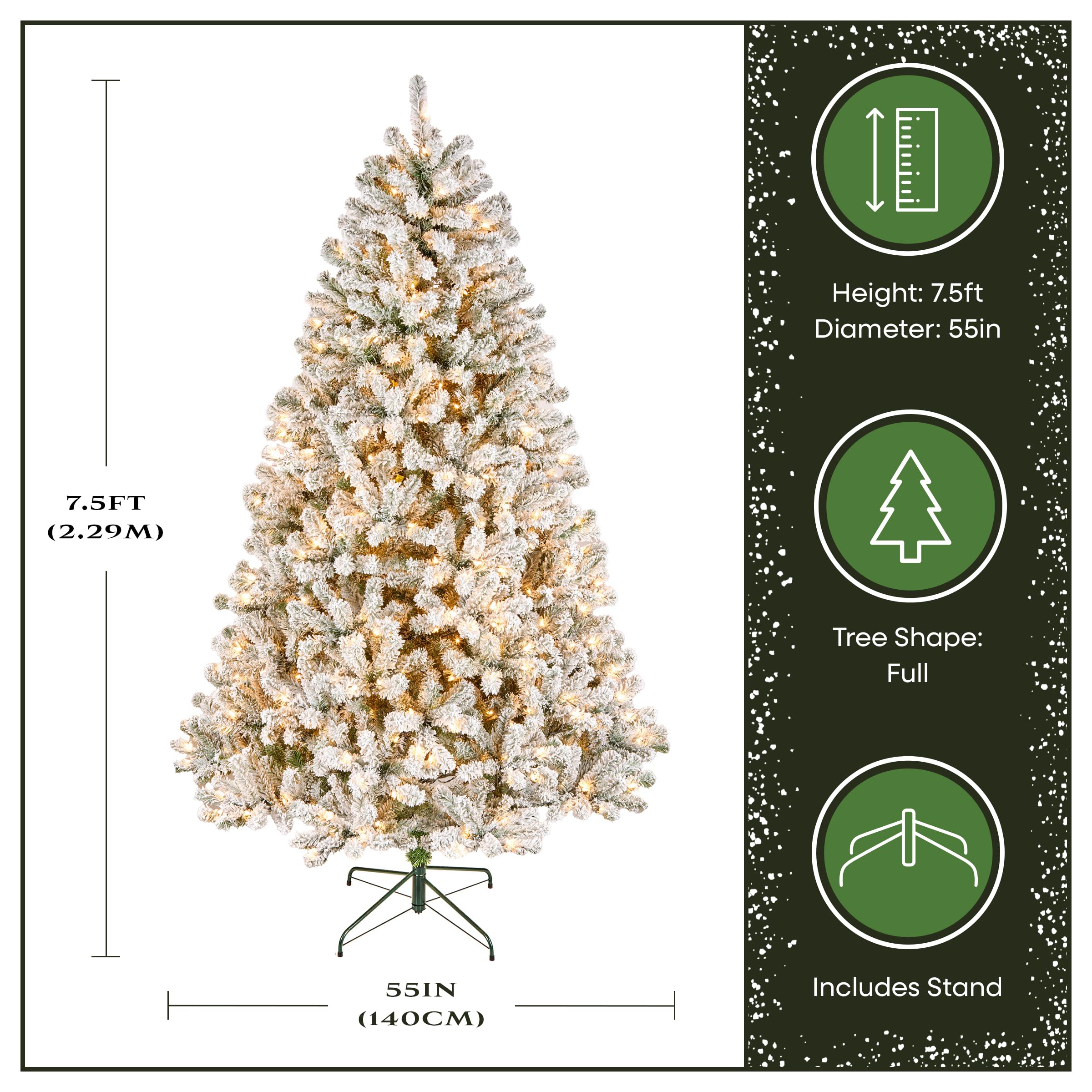 Amazon.com: National Tree Company 7.5ft Pre-Lit Flocked Acacia