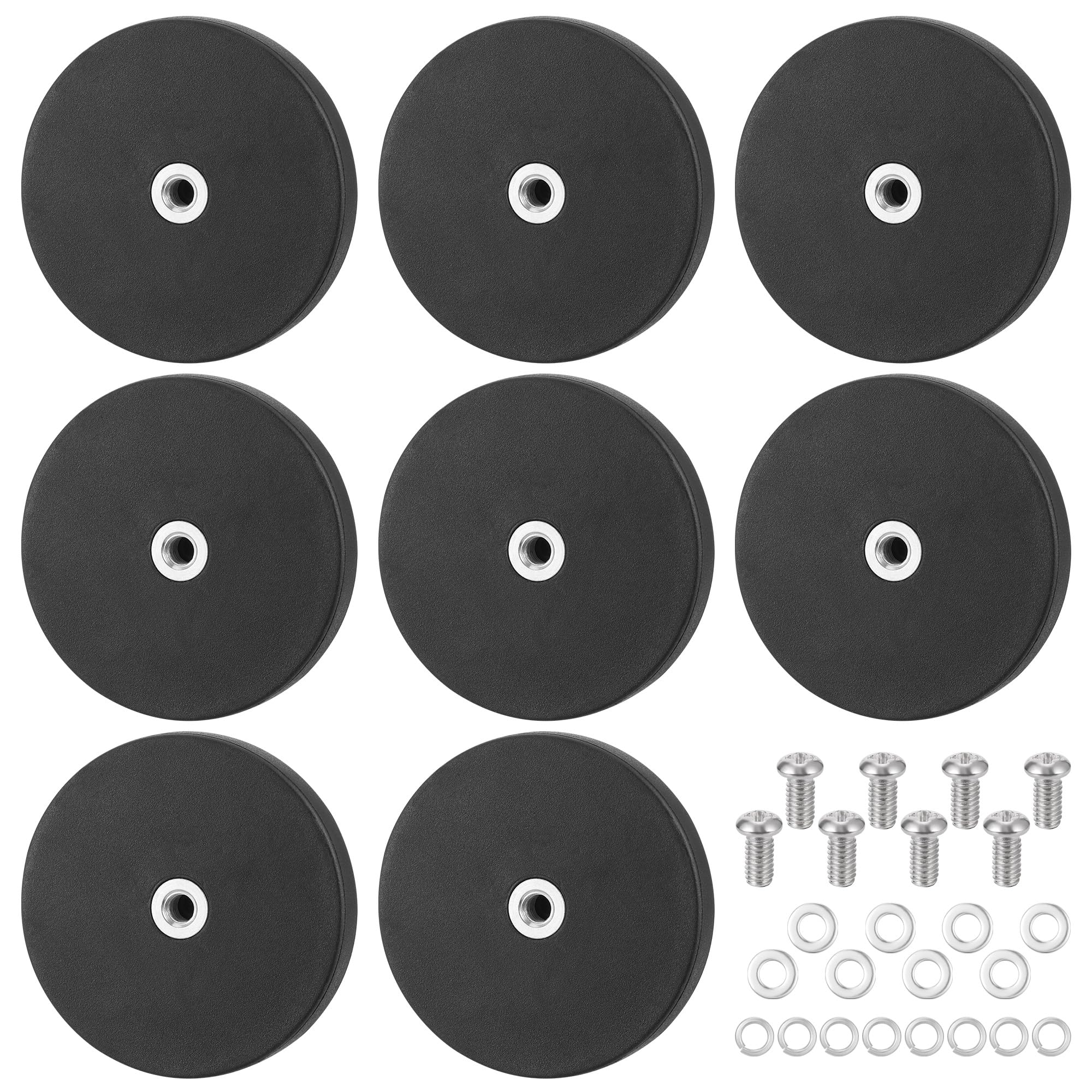 Aimants Néodyme Caoutchoutés M4 - Lot De 4 - Diamètre 22mm - Force 3,5kg - Pour Fixation Outils