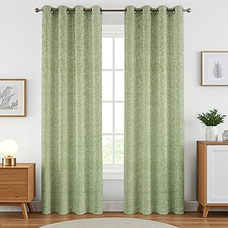 The Decor Hub Crosshatch Pastel Green Polyester Door Curtains 8 Feet | Darkening Drapes with Eyelets | Set of 2 Panels for... Price In India