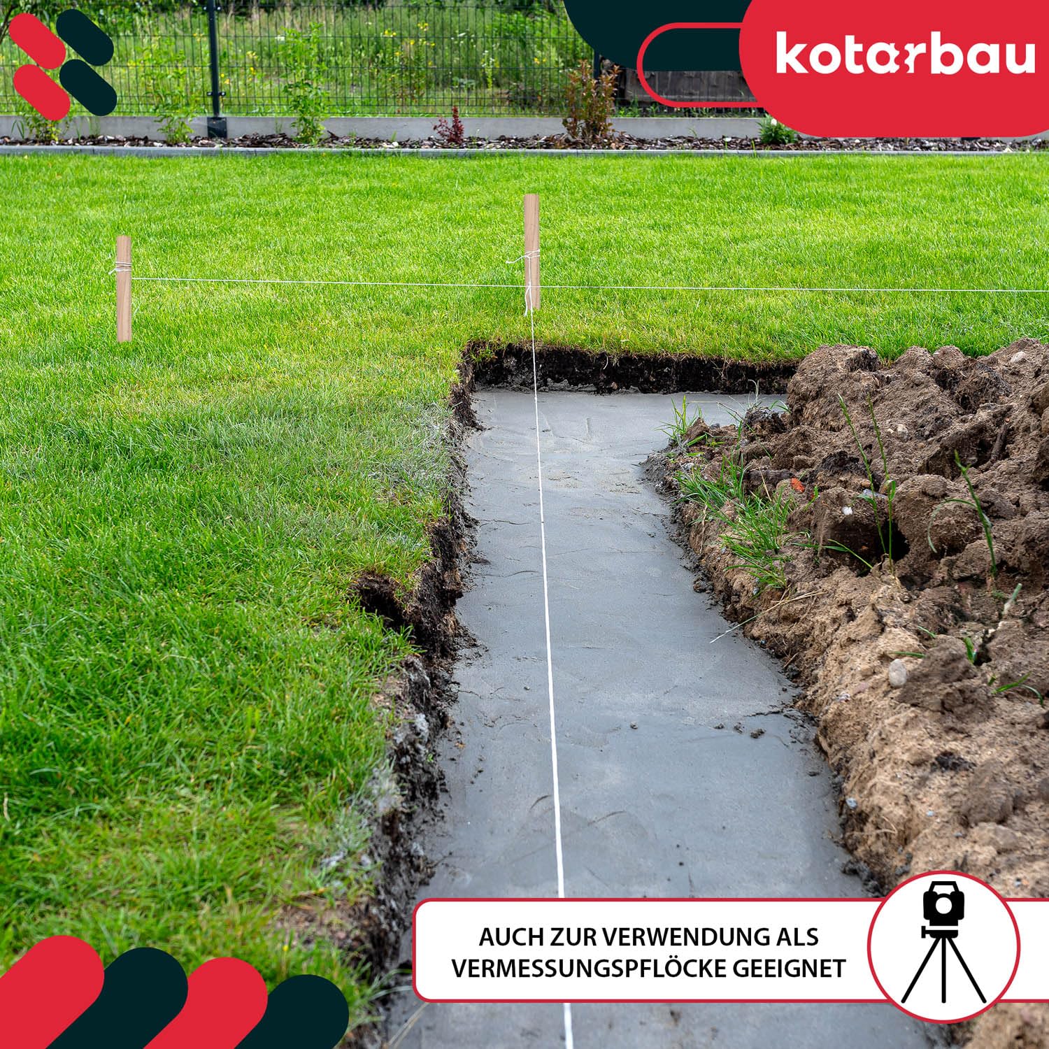 KOTARBAU® 25 szt. Paliki Drewniane Bukowe Geodezyjne - 40 cm - Podpora do Pomidorów Warzyw Drzewek