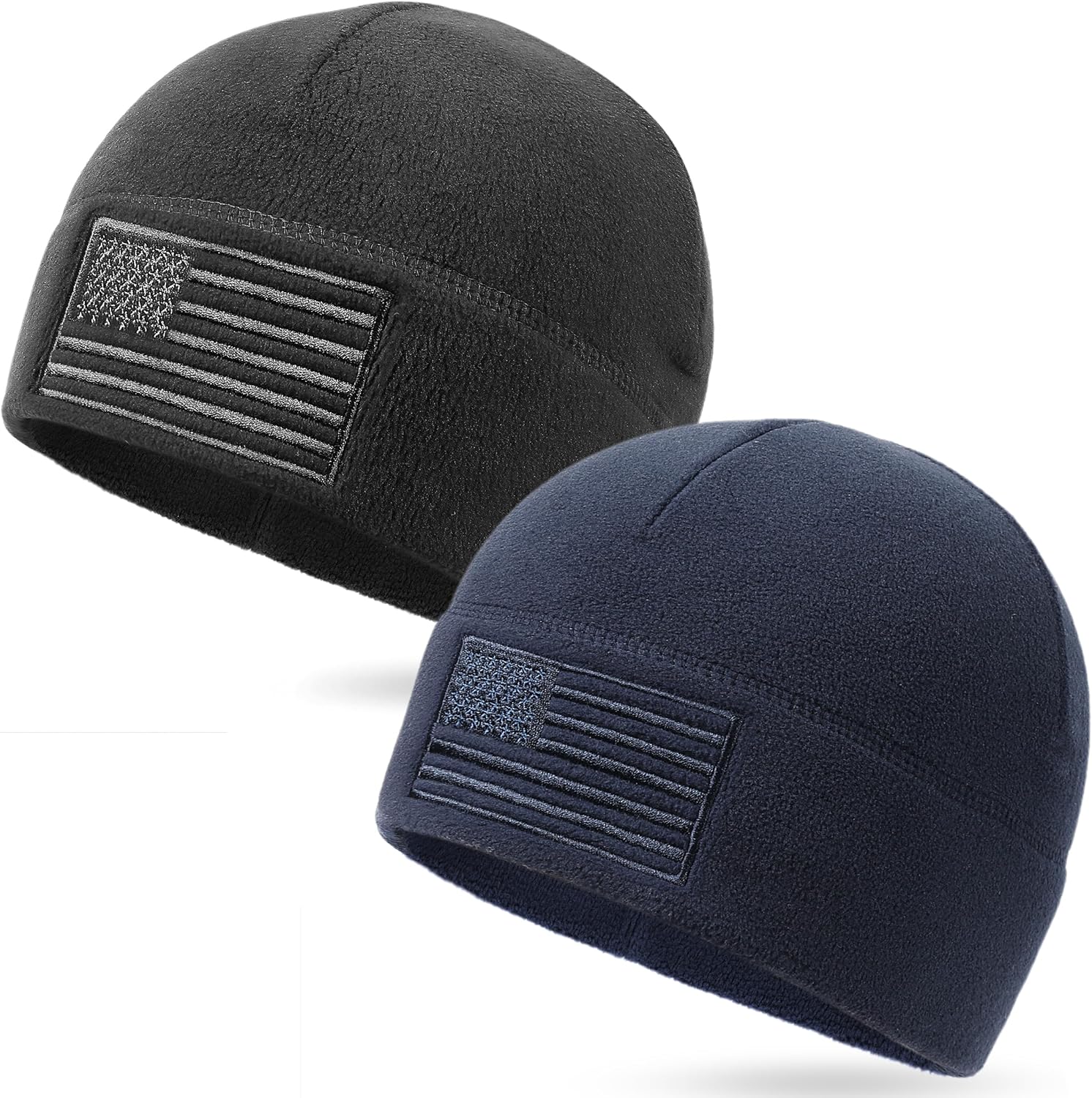 OUTDOOR SHAPING American Flag Fleece Watch Cap, USA Multi-Season Army Military Tactical Beanie, Winter Warm Beanie