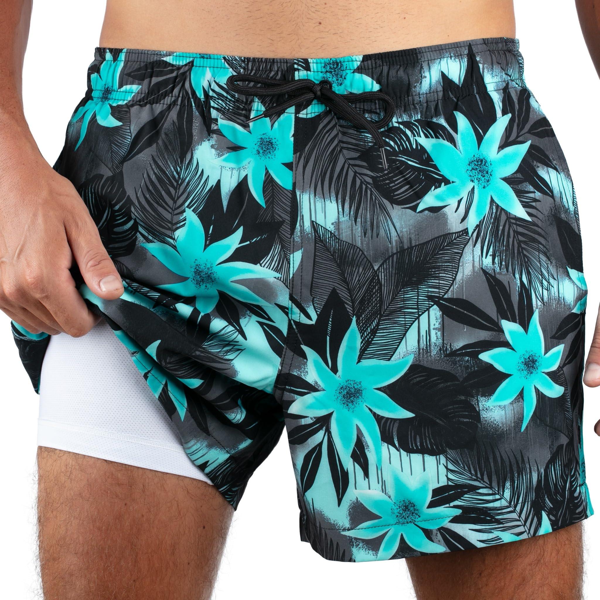 Kanu Surf Adventure Mens Swim Trunks with Compression Liner 5 inch Quick Dry Stretch Mens Bathing Suit Costume a Pantaloncino Uomo (Pacco da 1)