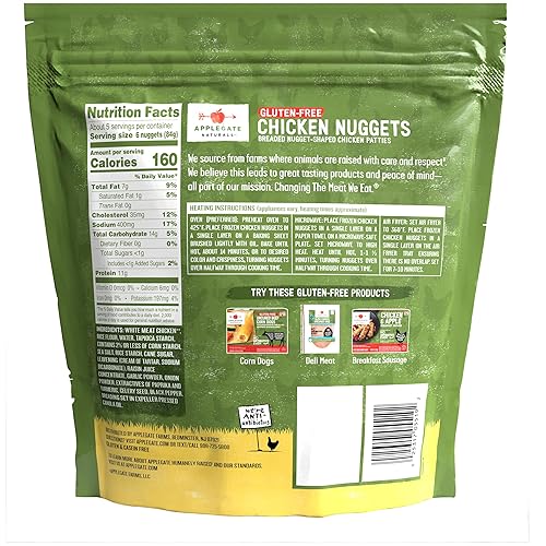 Miniatura 2 de Applegate, Nuggets Naturales Sin Gluten de Pollo Tamaño Familiar, 16 onzas (Congelados)