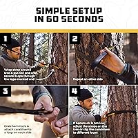 Vista 4 de Wise Owl Outfitters Hamaca de camping – Hamaca portátil de 500 libras con correas de árbol – viajes, mochileros, senderismo, equipo de campamento al