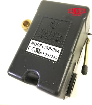 Heavy Duty Air Pressure Switch Sunny L4, 4 port, 95-125 PSI, 25 Amp, Auto/Off Cut-Out Lever | 95-125 PSI, 25 Amp, Rated 115/230V & 12VDC, Adjustable +/-30-40 PSI, Auto/Off Lever