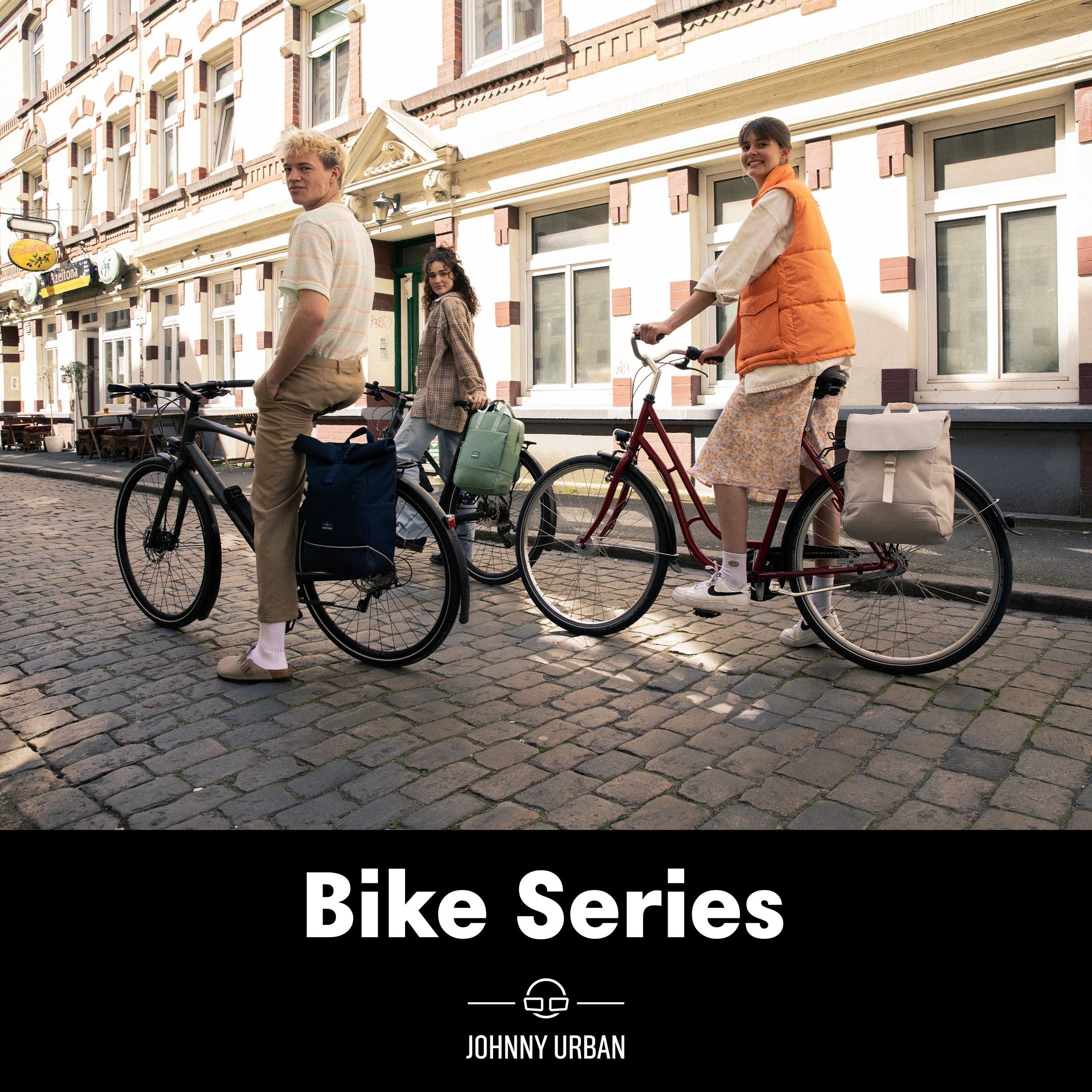 Johnny Urban Fahrradtaschen für Gepäckträger Damen & Herren Schwarz - Robin Medium Bike - 2 in 1 Fahrrad Tasche Rucksack & Gepäckträgertasche Hinten - Wasserabweisend