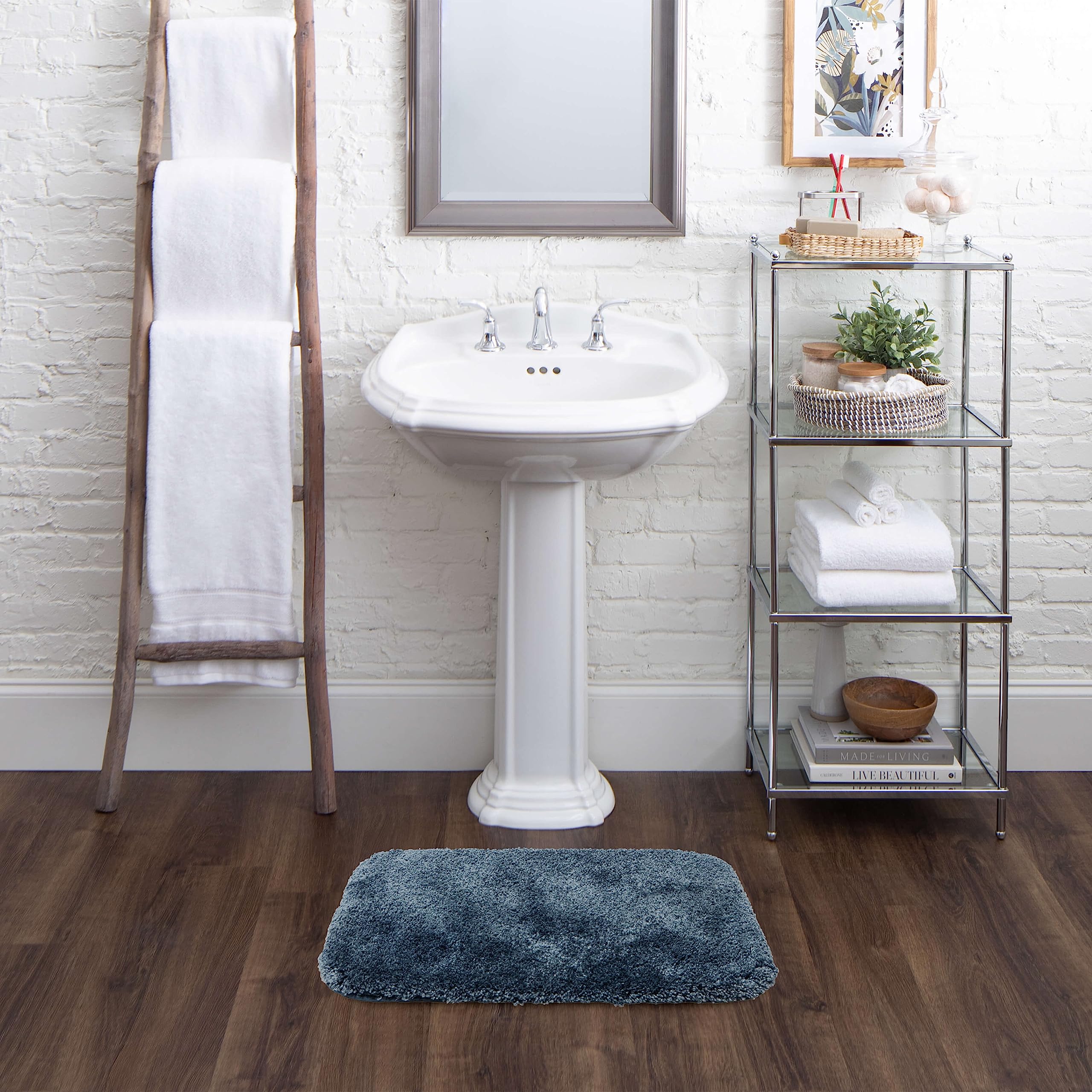 Mohawk Home Goliath Machine Washable Bath Mat 17" x 24" Slate