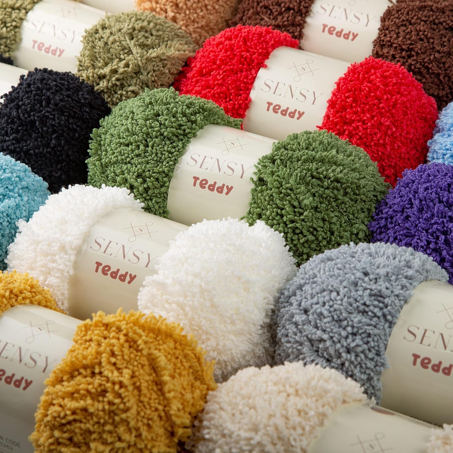 Sensy Teddy 3-Pack: Soft, Fluffy & Cozy Sheepy Sherpa Fleece Yarn - Black, 3.5 oz, 109 Yards, Gauge 5 Bulky (Crochet, Baby Blanket, Amigurumi)