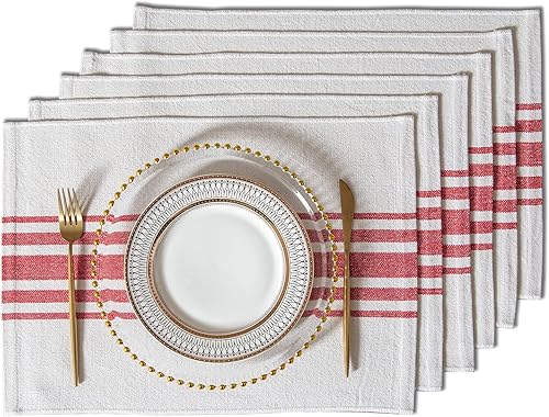 Miniatura 2 de Juego de 6 manteles individuales para mesa de comedor, manteles individuales de tela tejida para decoración de mesa de cocina, hechos a mano,