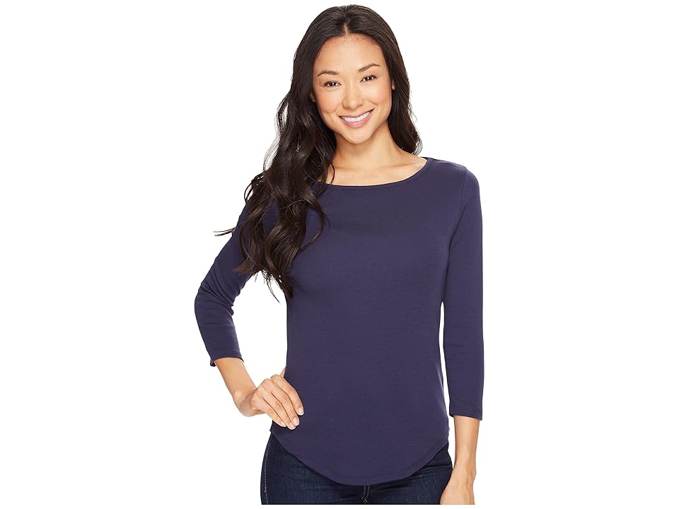 

Lilla P 3/4 Sleeve Boat Neck (Navy) Women's Clothing