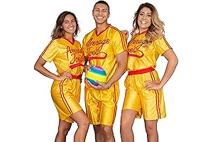 Average Joe's Dodgeball Adult Yellow Jersey and Shorts Set Halloween Costume Cosplay