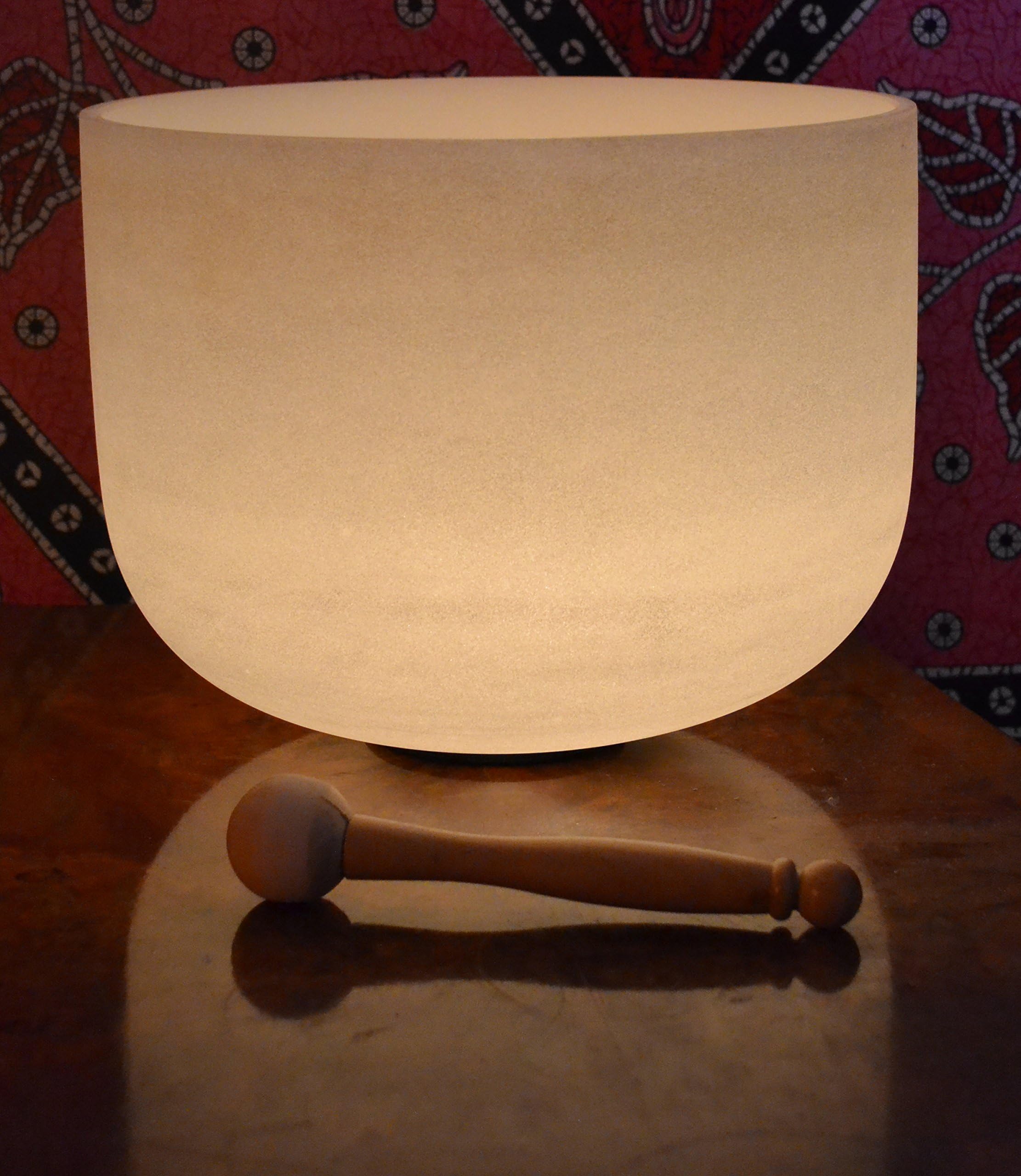 Crystal singing bowl F 12", Heart Chakra