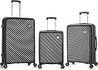 Vista 1 de Rockland Equipaje rígido de Praga con ruedas giratorias, Negro -, Equipaje rígido de Praga con ruedas giratorias