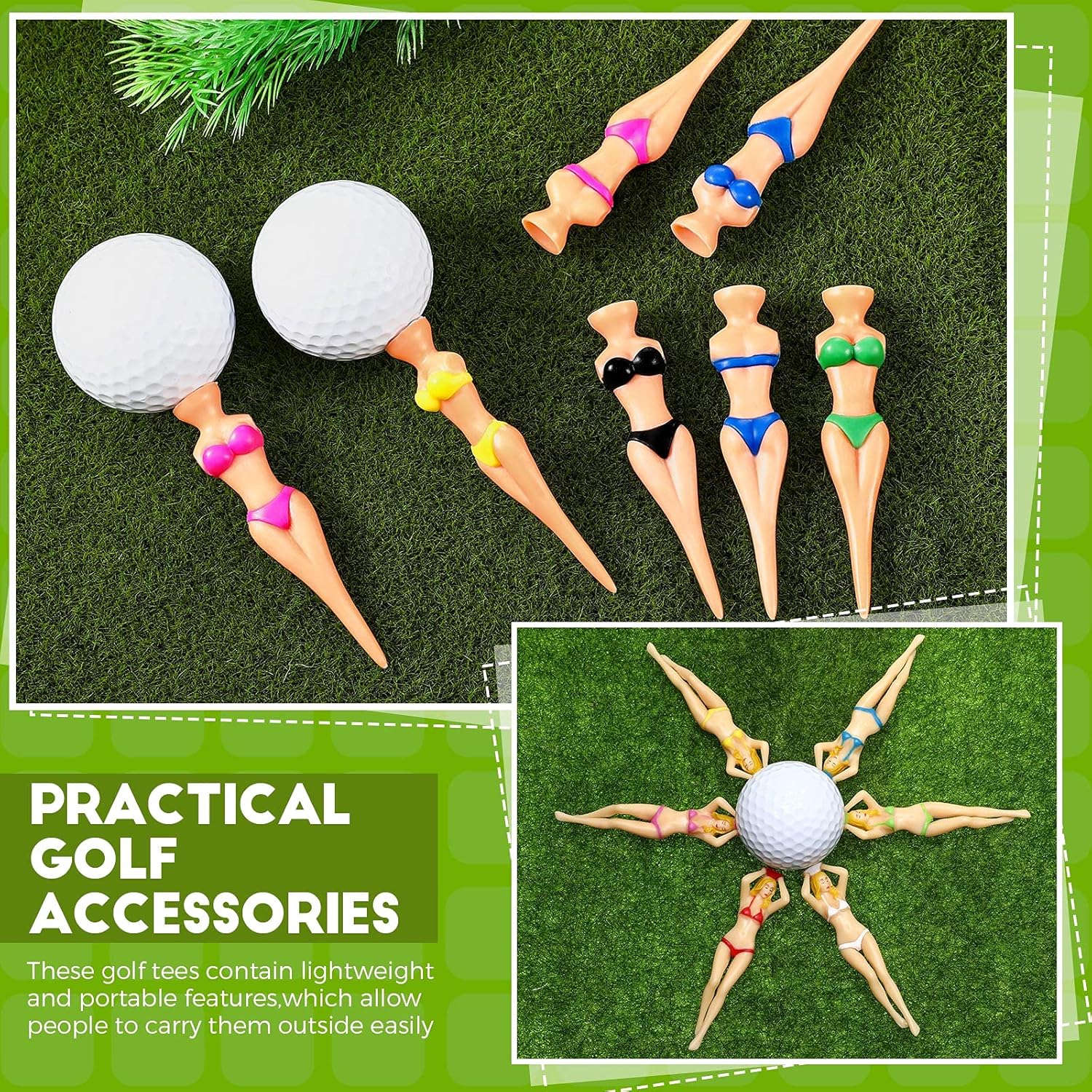 review Kasyat 11 Pieces Bikini Girl Golf Tees Funny Plastic Golf Tees 76 mm/ 3 Inch Pin-up Lady Girl Golf Tees Home Women Golf Tees Golf Accessories for Golf Training Bachelor Party, Multicolors