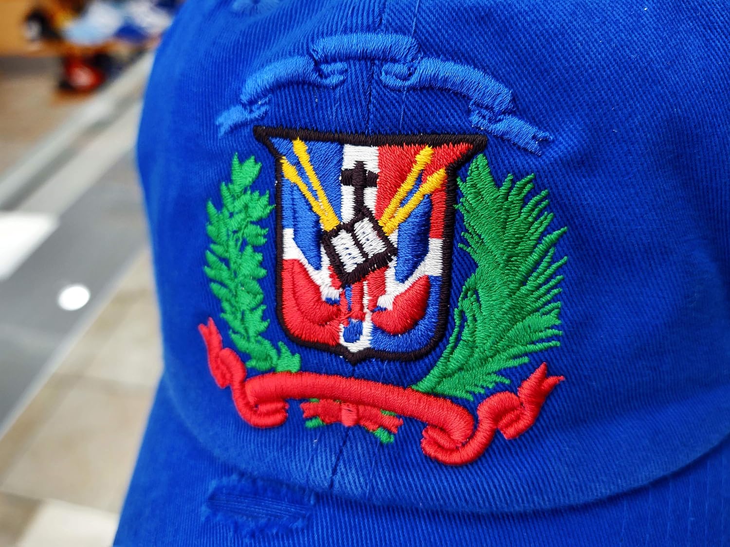 Adjustable Vintage Cap Dominican Republic Shield and Flag Cap - Image 2