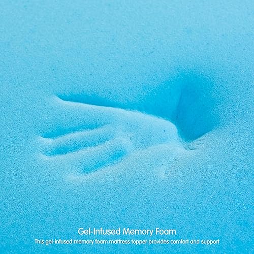 Vista 21 de SyMax Cubrecolchón de espuma viscoelástica, cubrecolchón de espuma con infusión de gel, transpirable con funda, alivia la presión, certificado