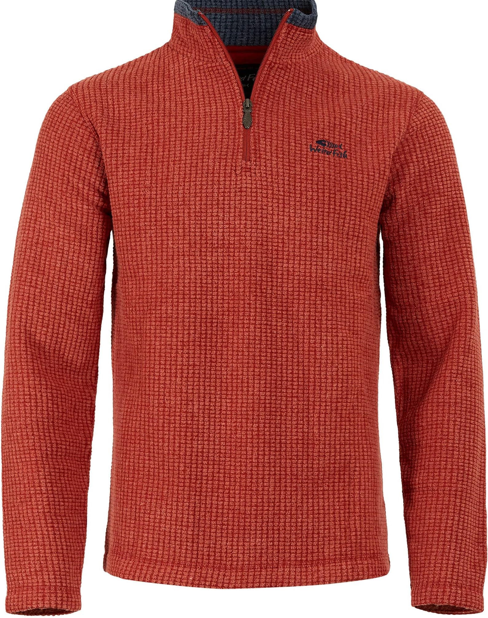 Weird Fish Newark Eco 1/4 Zip Grid Fleece Chilli Red Size 2XL