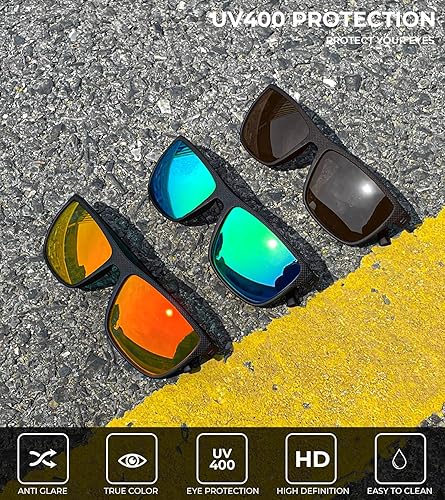Miniatura 76 de Kaliyadi - Lentes de sol polarizados para hombre, ligeros, con protección ultravioleta, para conducir, pescar y jugar golf