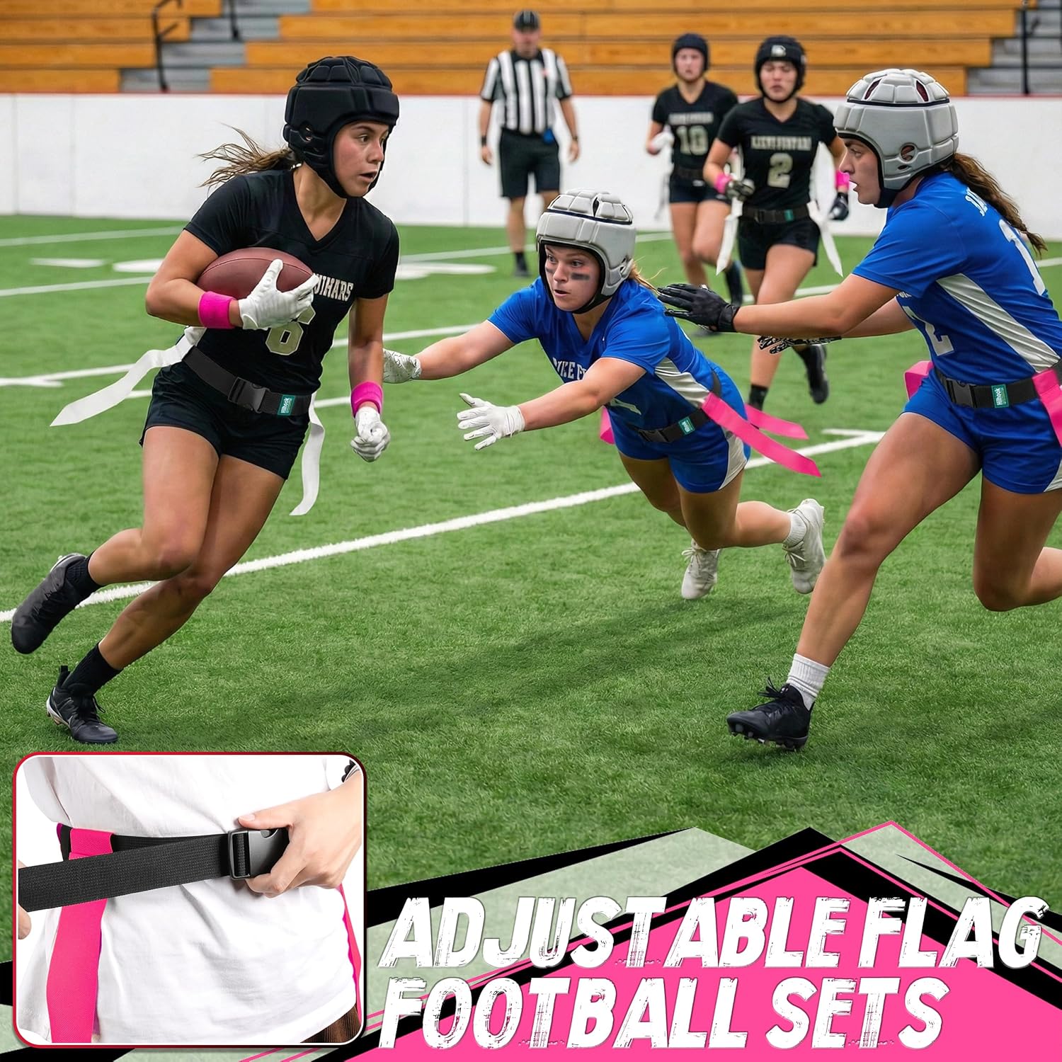 Flag Football Belts, 14 Player Flag Football Set with 42 Flags for Kids Youth and Adults Training Equipment