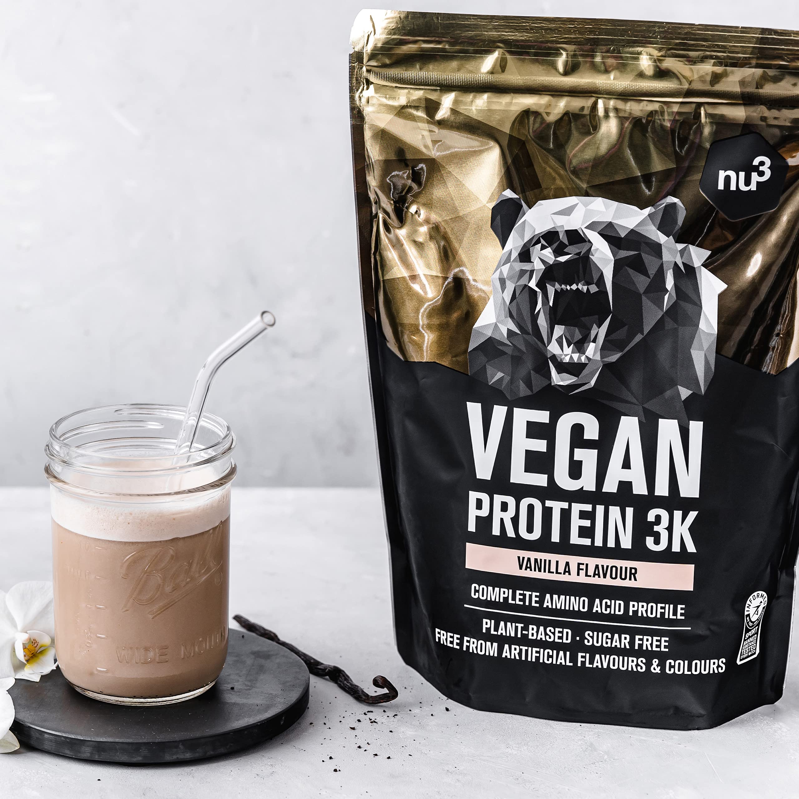 nu3 Vegan Protein Powders Vanilla Protein Powder 1 Kg of 100 Plant