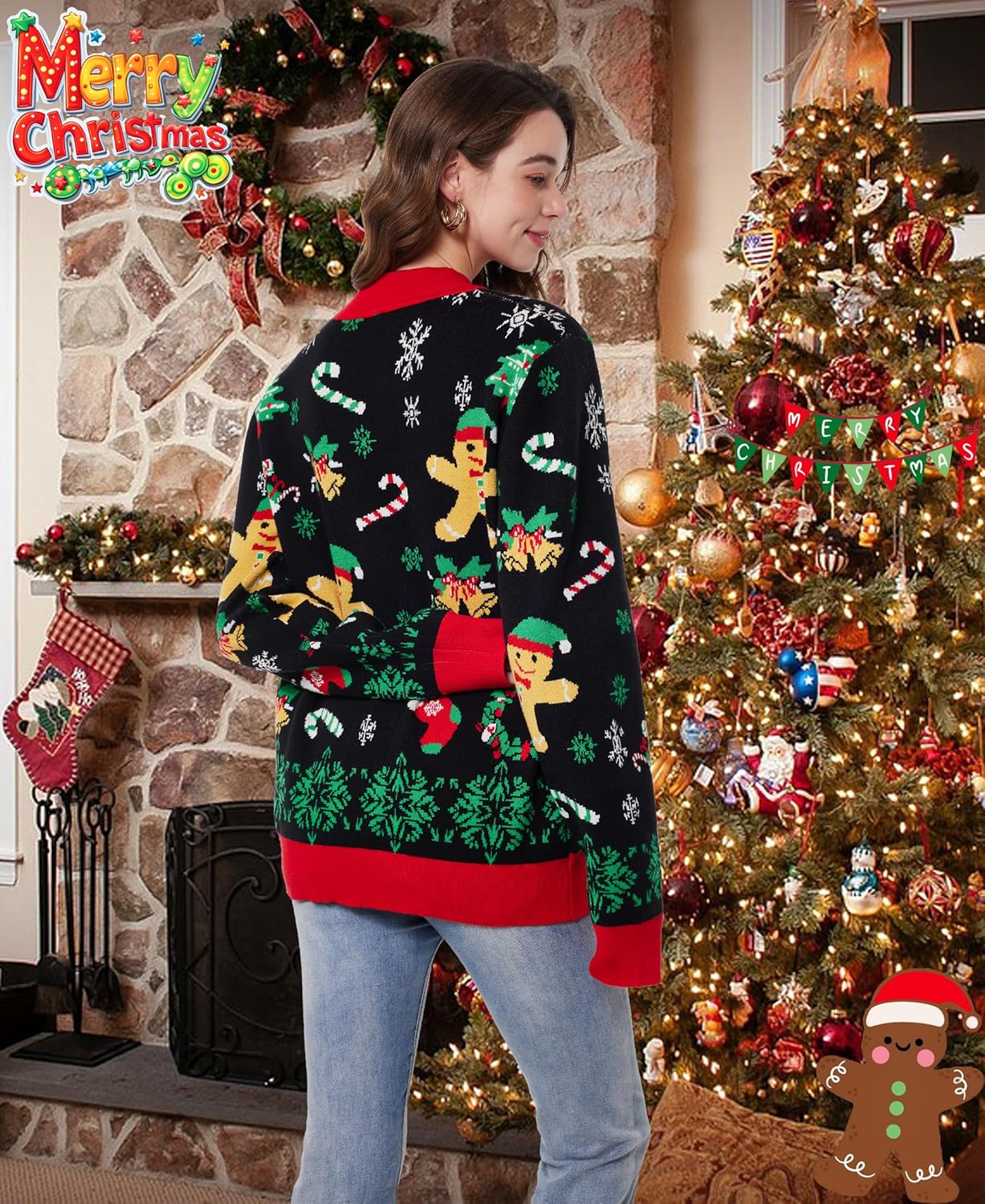 Unisex Ugly Christmas Sweaters Adult Long Sleeve Crewneck Sweaters Funny Top Pullover Xmas Party Family Gatherings - Image 2