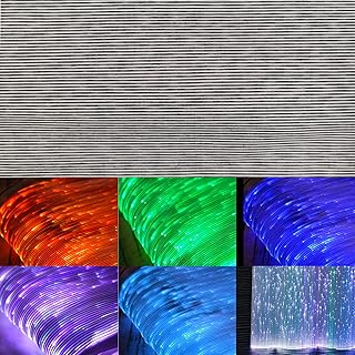 Fiber Optic Fabric,Led Accessories,Led Fiber Optic Mesh Lights for Quilting Sewing Clothes,Fabric with Changeable 7 Colors for DIY Luminous Festival Rave Partyaccessories. (Black, 19.7inx15.7in)