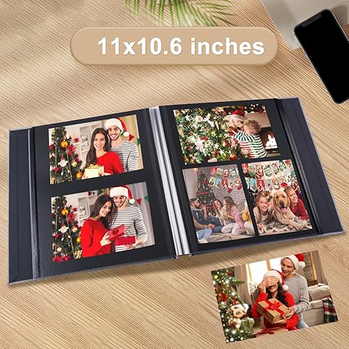 Miniatura 6 de Álbum de fotos autoadhesivas, álbumes de recortes, álbumes de fotos magnéticos para fotos de 4 x 6, 5 x 7, 8 x 10 pulgadas, libros con páginas