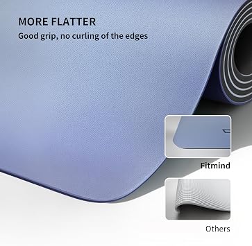 Professional PU Rubber Yoga Mat, Double-Sided Non Slip Sweat Resistant Exercise Mat for Men Women, Comfortable Extra Long & Wide for Yoga, Pilates, Fitness, Home Gym, 7226.80.18(4.5mm)Thick