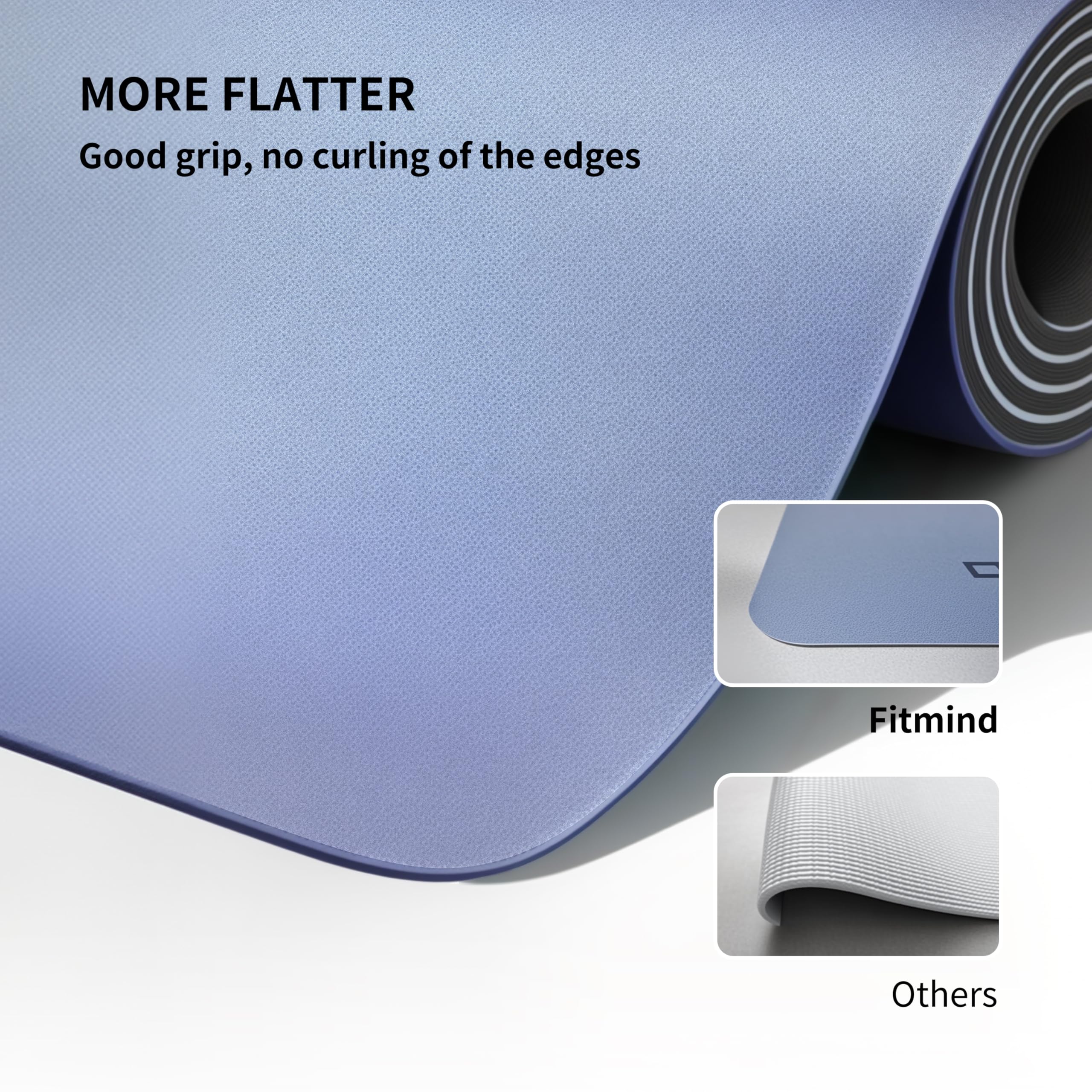 Esterilla Yoga Antideslizante, Extra Wide & Long, Non-Slip Natural Rubber Base & PU Top, Anti-Tear, Ideal for Yoga, Pilates, and Fitness,1830×680×4.5mm
