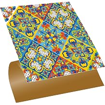 Tink Kendinden Yap kanl  Zemin Duvar Sticker, Fayans Kaplama PVC Karo Talavera Desenli 30x30 cm 4 Adet / 0,36 m