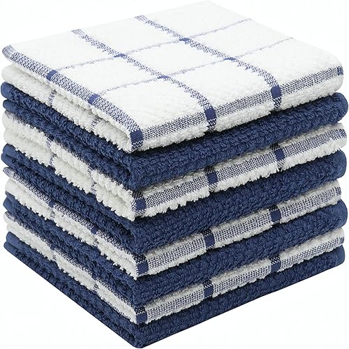 Miniatura 18 de Trapos de Limpieza de Algodón Terry Paños de Cocina para Lavar Platos, Juego de 8 Trapos de Cocina para Limpieza, Toallas Ligeras y Suaves